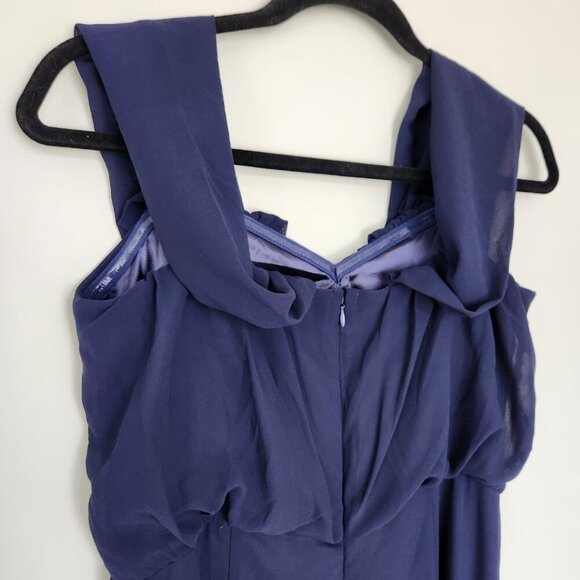 Lulus Elegant Navy Off-Shoulder Maxi Dress - Picture 6 of 7